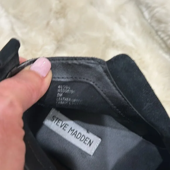 Steve Madden black suede short boots. - Picture 3 of 9